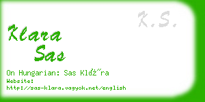 klara sas business card